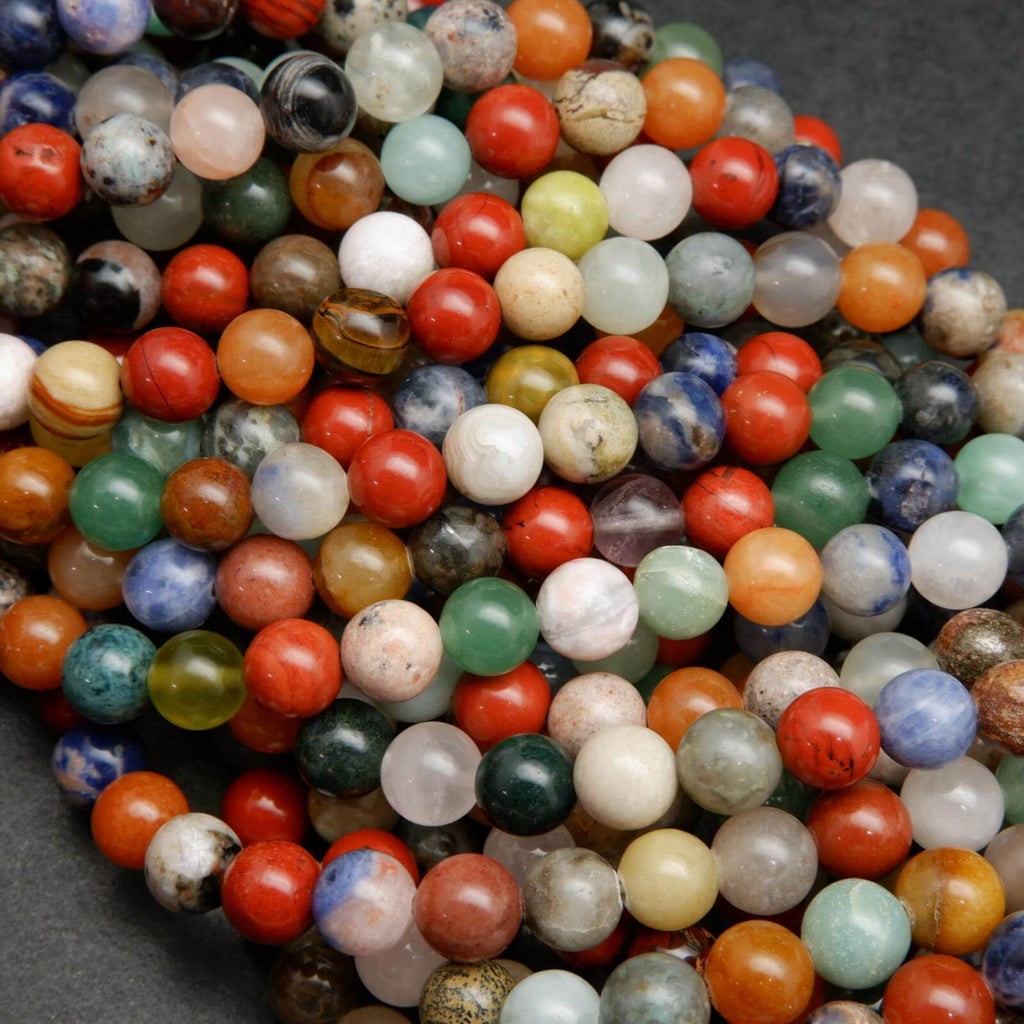 Mixed gemstone beads.