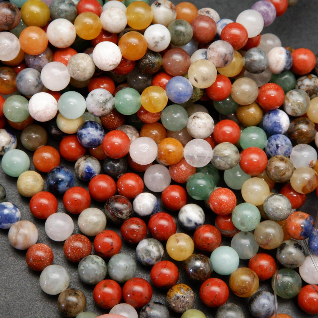 Mixed gemstone beads.