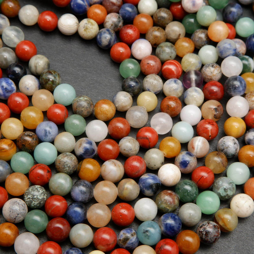Mixed gemstone beads.