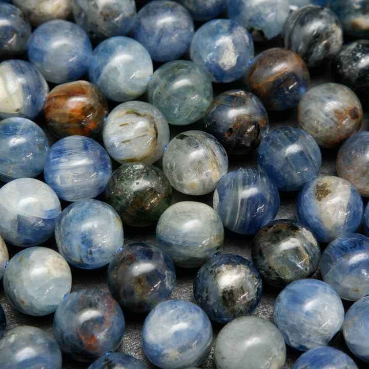 Kyanite Mix · Smooth · Round · 4.5mm, 5.5mm, 6mm, 8.5mm, 10mm, 11mm, Bead, Tejas Beads