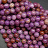 Mixed Purple Polished Round Phosphosiderite Beads