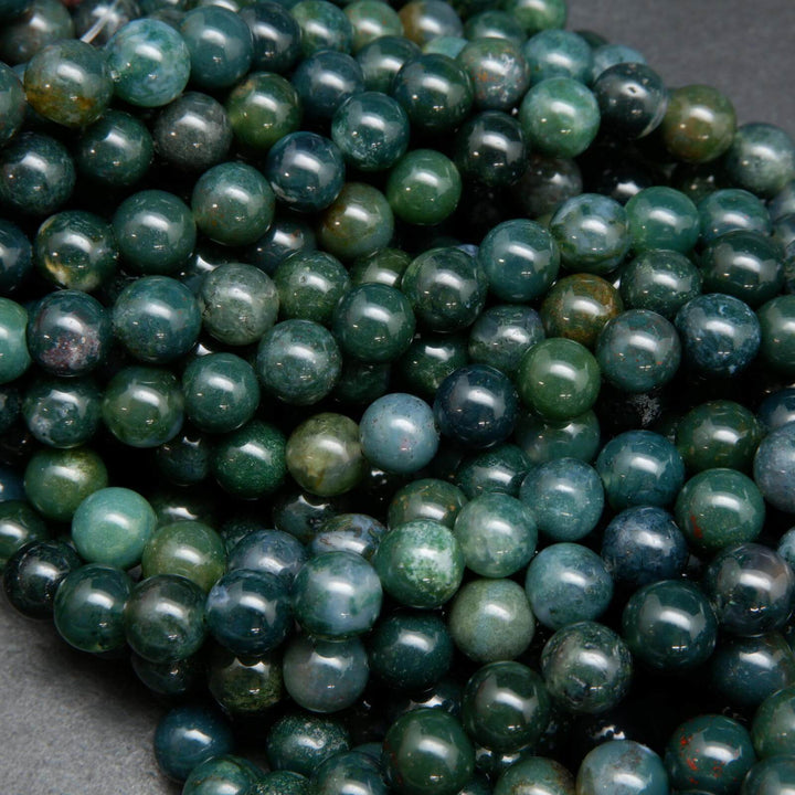 Green Moss Agate Beads.