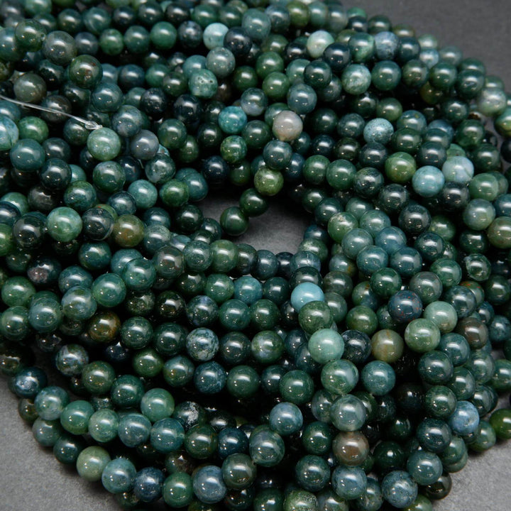 Green Moss Agate Beads.
