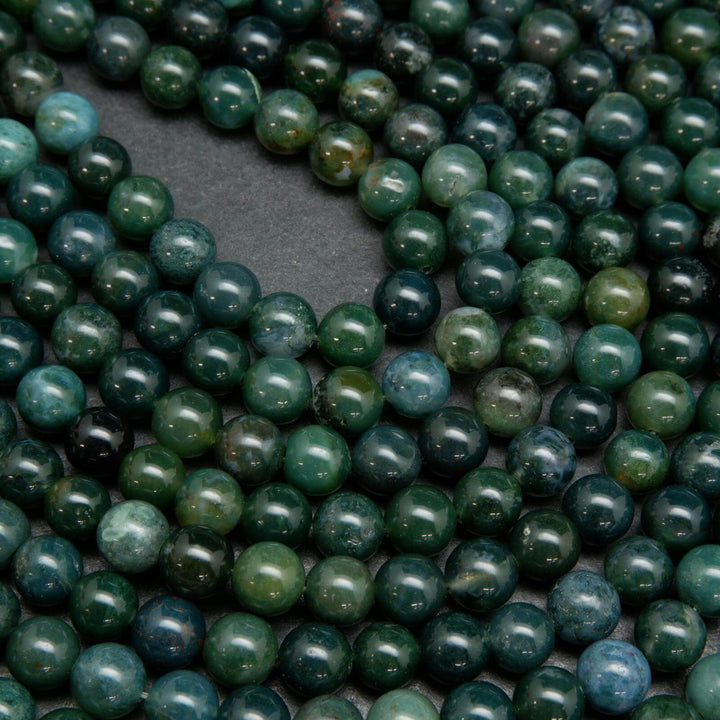Green Moss Agate Beads.