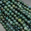 Large hole green moss agate beads.
