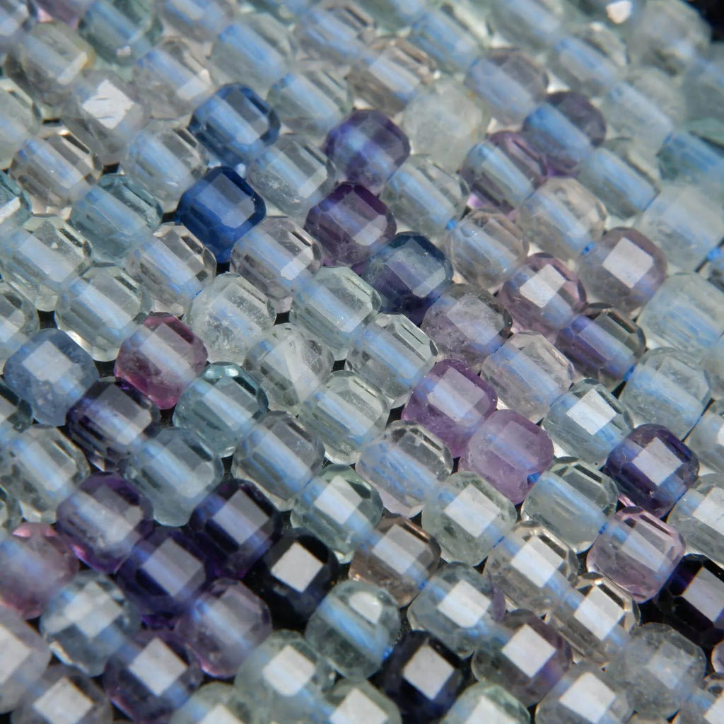 Fluorite · Microfaceted · Cube · 3mm, Bead, Tejas Beads
