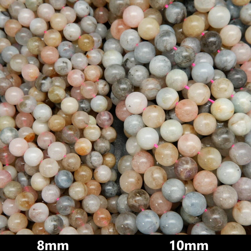 Multicolor round beryl beads for jewelry making.