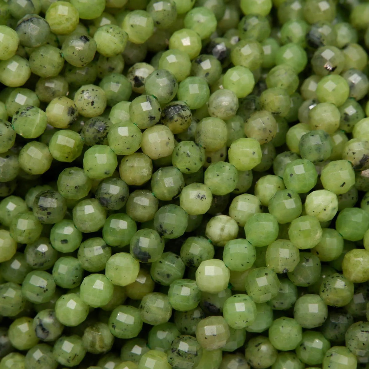 Nephrite Jade · Microfaceted · Round · 3mm, 4mm Bead Tejas Beads
