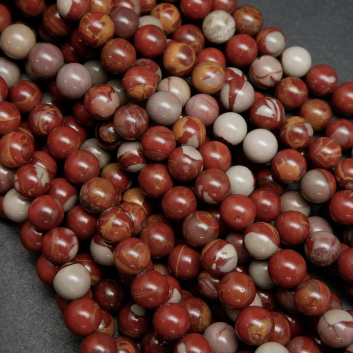Burgundy reddish brown noreena jasper beads.