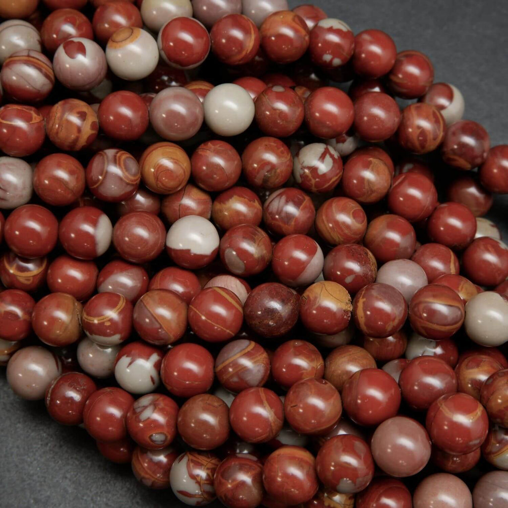 Burgundy reddish brown noreena jasper beads.