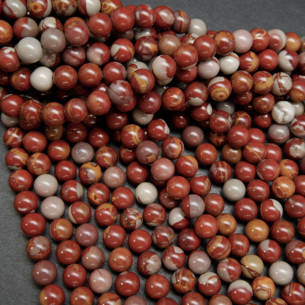 Burgundy reddish brown noreena jasper beads.