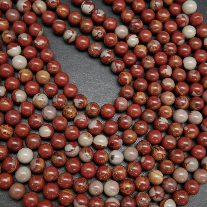 Burgundy reddish brown noreena jasper beads.