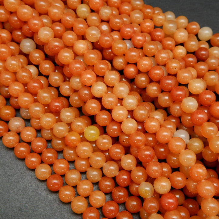 Orange Red Aventurine Beads