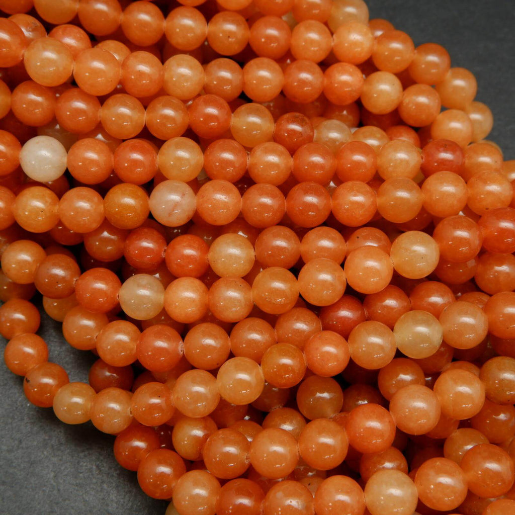 Orange Red Aventurine Beads