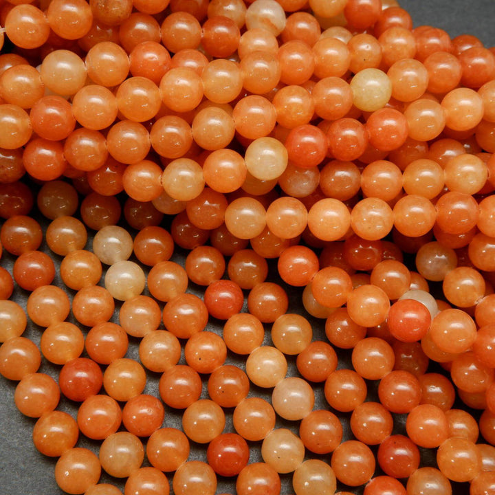 Orange Red Aventurine Beads