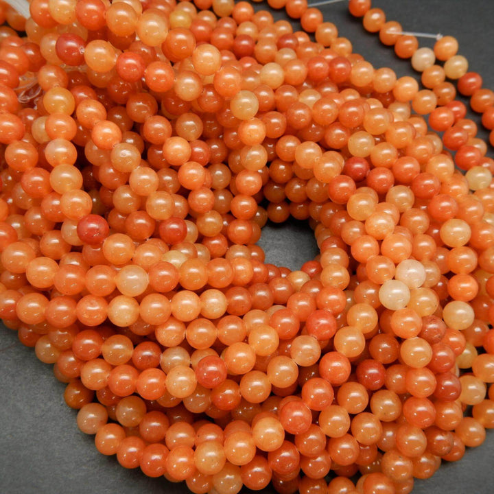 Orange Red Aventurine Beads