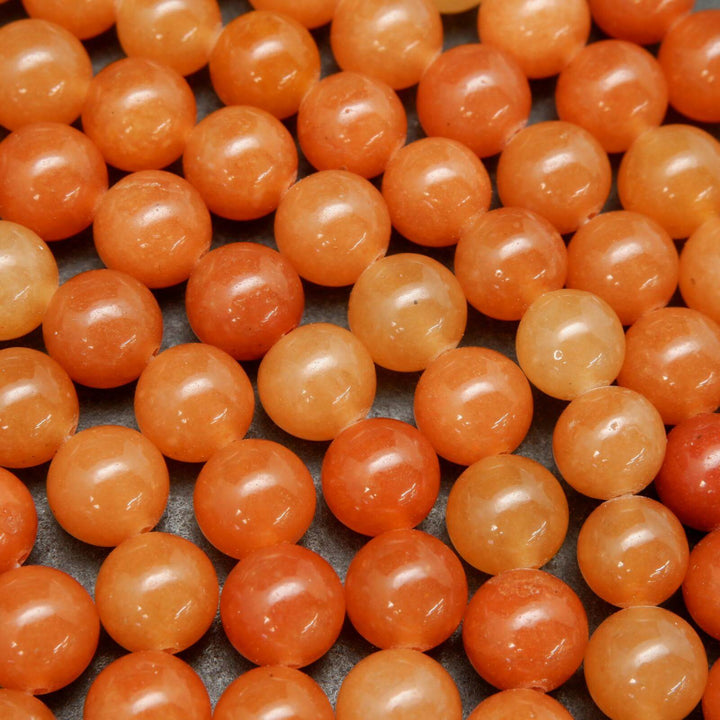 Orange Red Aventurine Beads