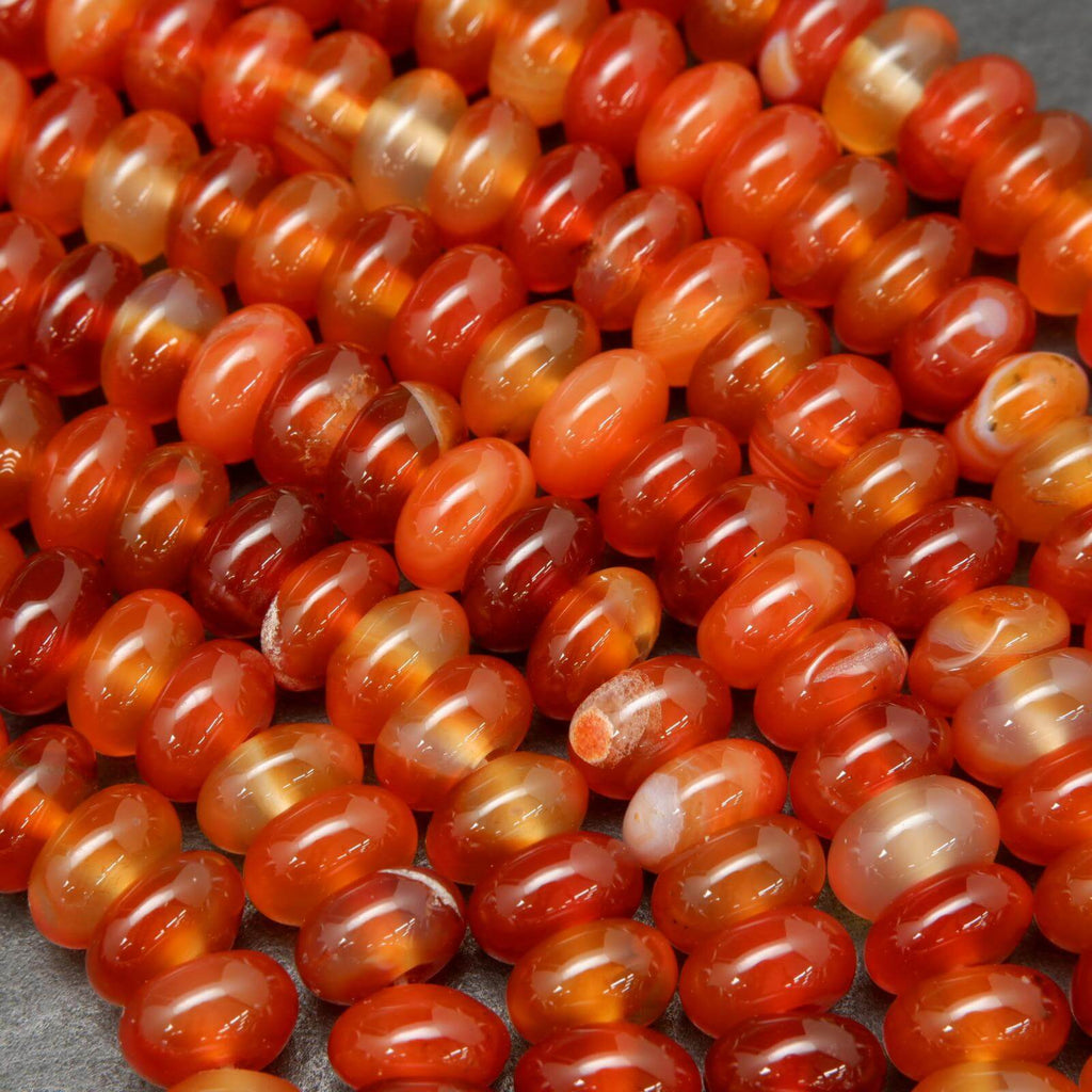 Orange Carnelian Rondelle Beads