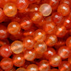 Faceted Orange Carnelian Agate Beads.
