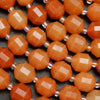 Prism shape orange red aventurine beads.
