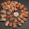 Orange Raw Finish Top Drill Teardrop Beads For Jewelry Making. Focal Pieces.