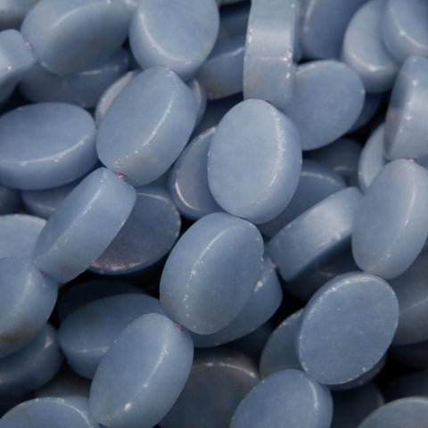 Oval Shape Angelite Beads.