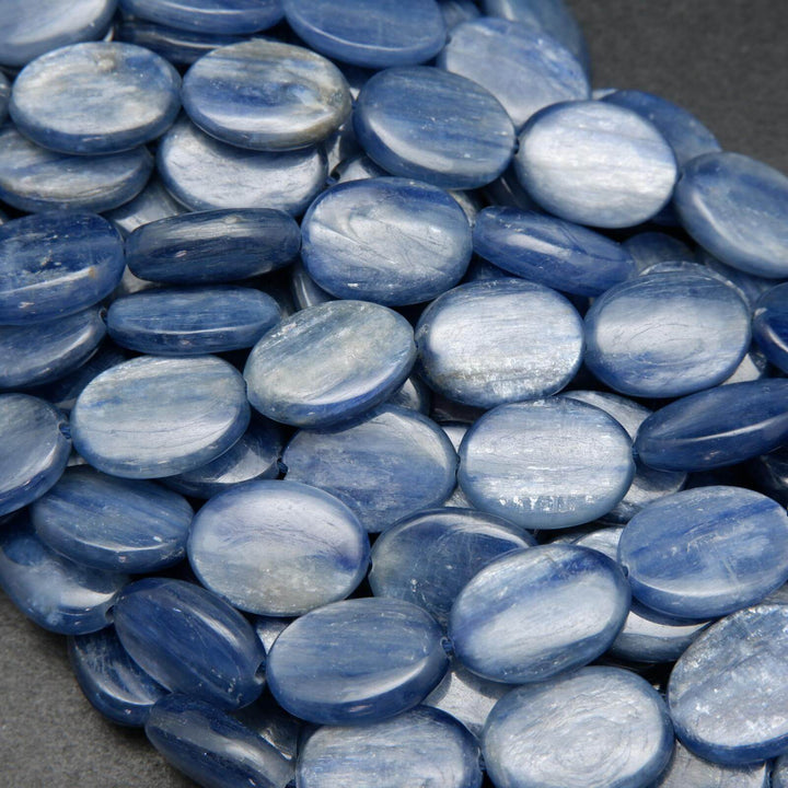 Blue Kyanite Oval Shape Beads.