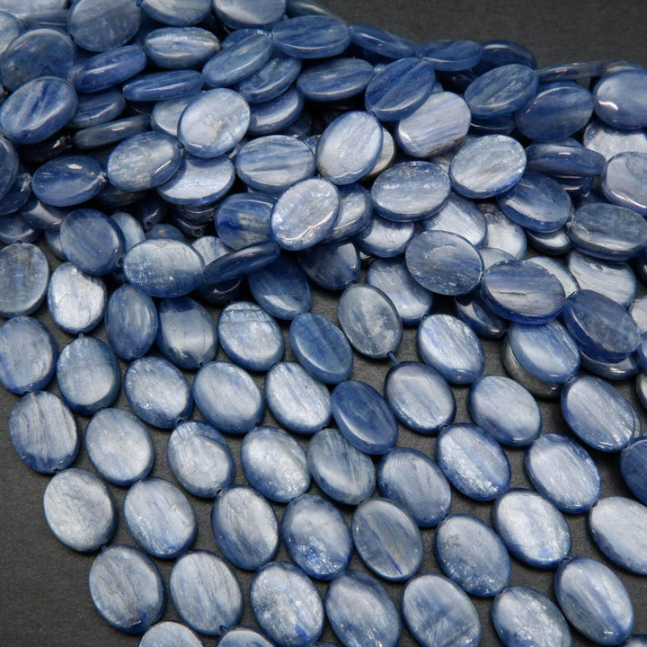 Blue Kyanite Oval Shape Beads.