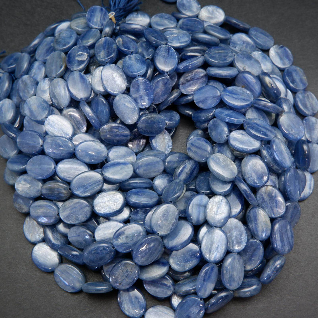 Blue Kyanite Oval Shape Beads.