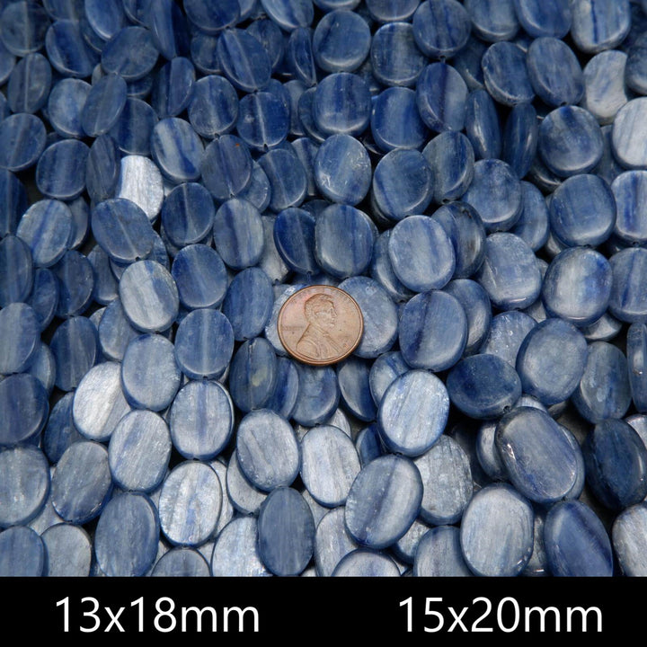 Blue Kyanite Oval Shape Beads.