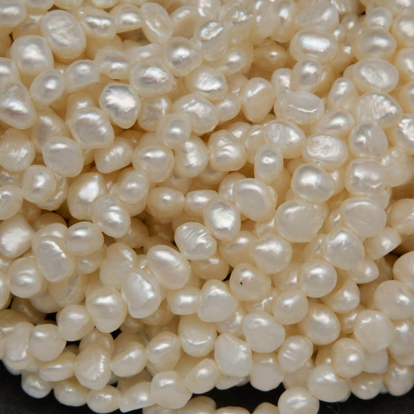 Nugget Shape White Pearl Beads.