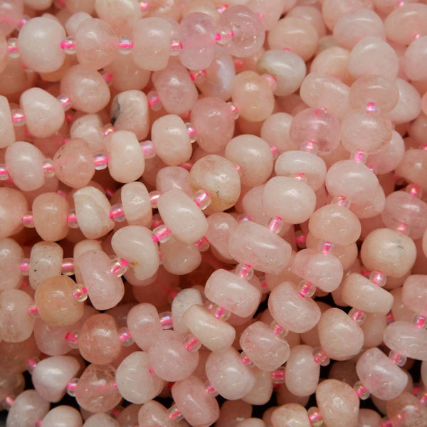 Pink morganite beads.
