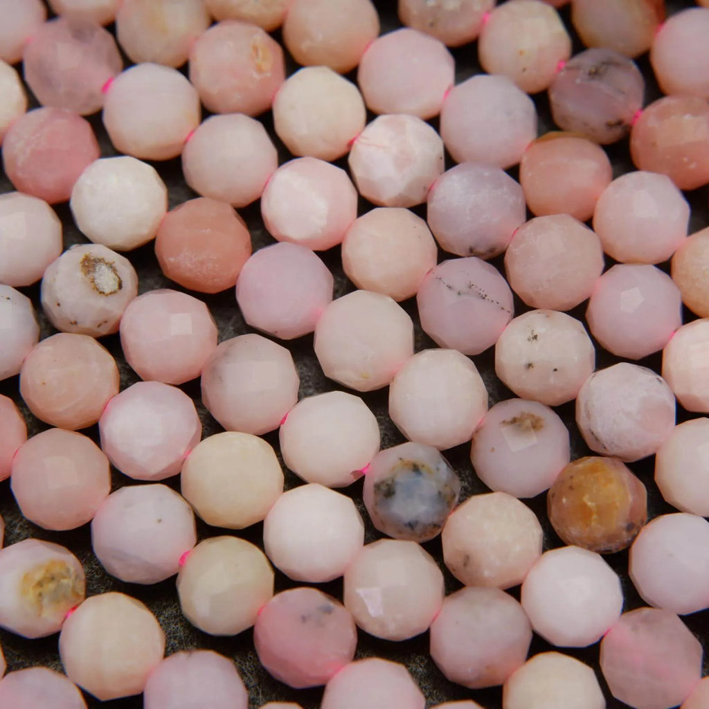 Faceted Pink Opal Beads.