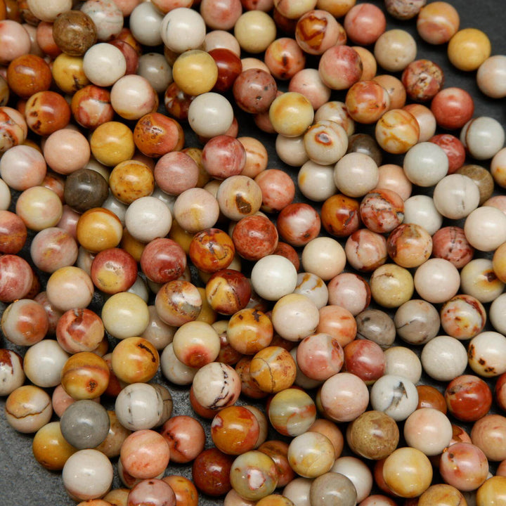 Pink polychrome jasper beads.