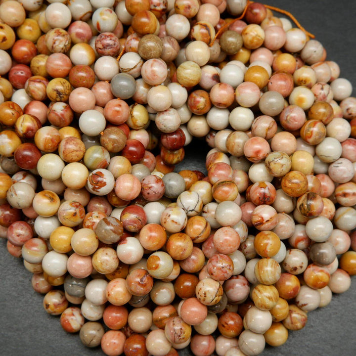 Pink polychrome jasper beads.