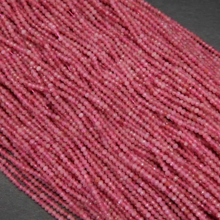 Rondelle Pink Tourmaline Beads.