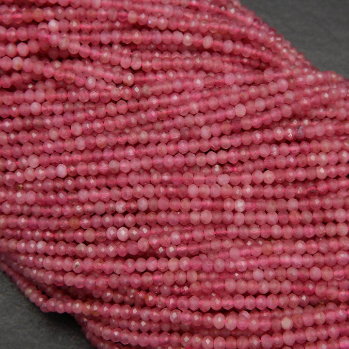 Rondelle Pink Tourmaline Beads.