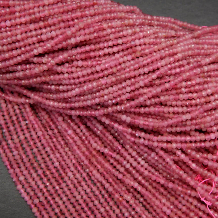 Rondelle Pink Tourmaline Beads.