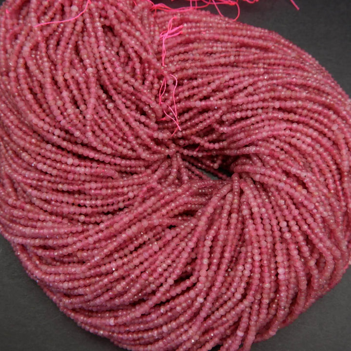 Rondelle Pink Tourmaline Beads.