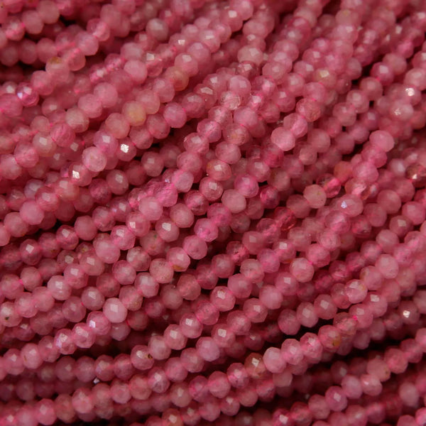 Rondelle Pink Tourmaline Beads.