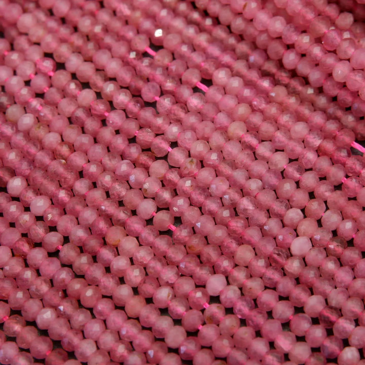 Rondelle Pink Tourmaline Beads.