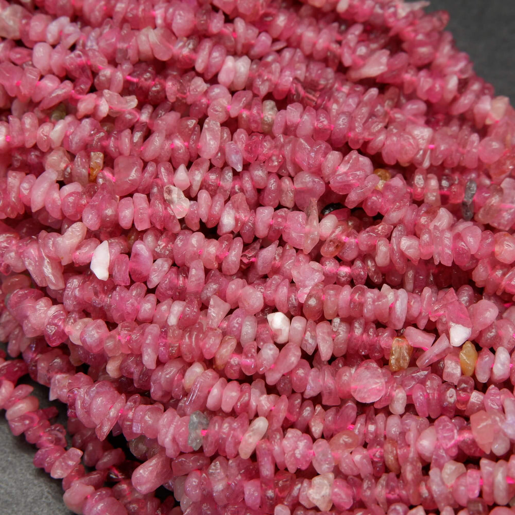 Pink Tourmaline Chip Beads