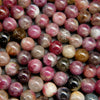 Mixed color pink and purple polished round tourmaline loose beads