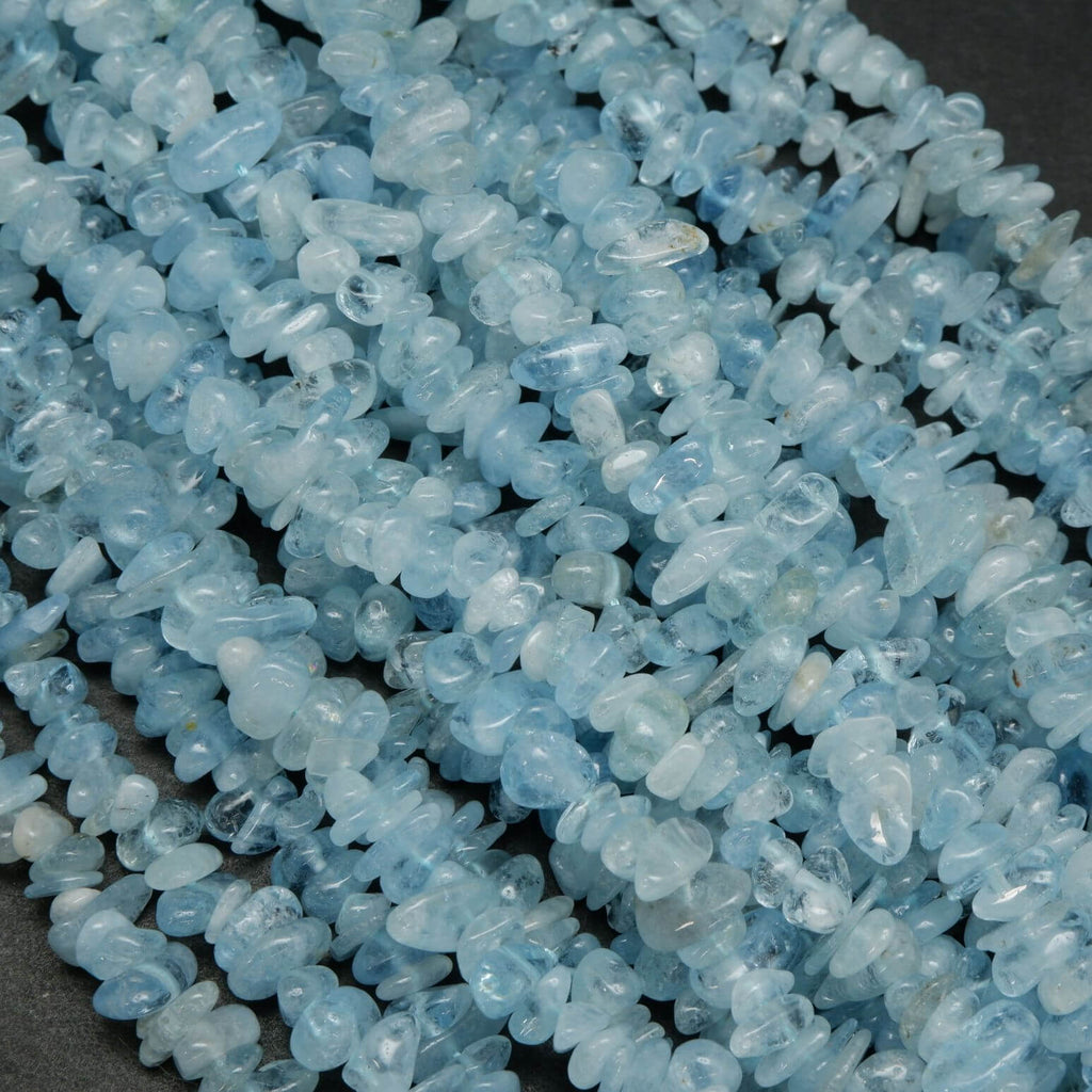 Aquamarine · Smooth · Chips · 7mm, Bead, Tejas Beads