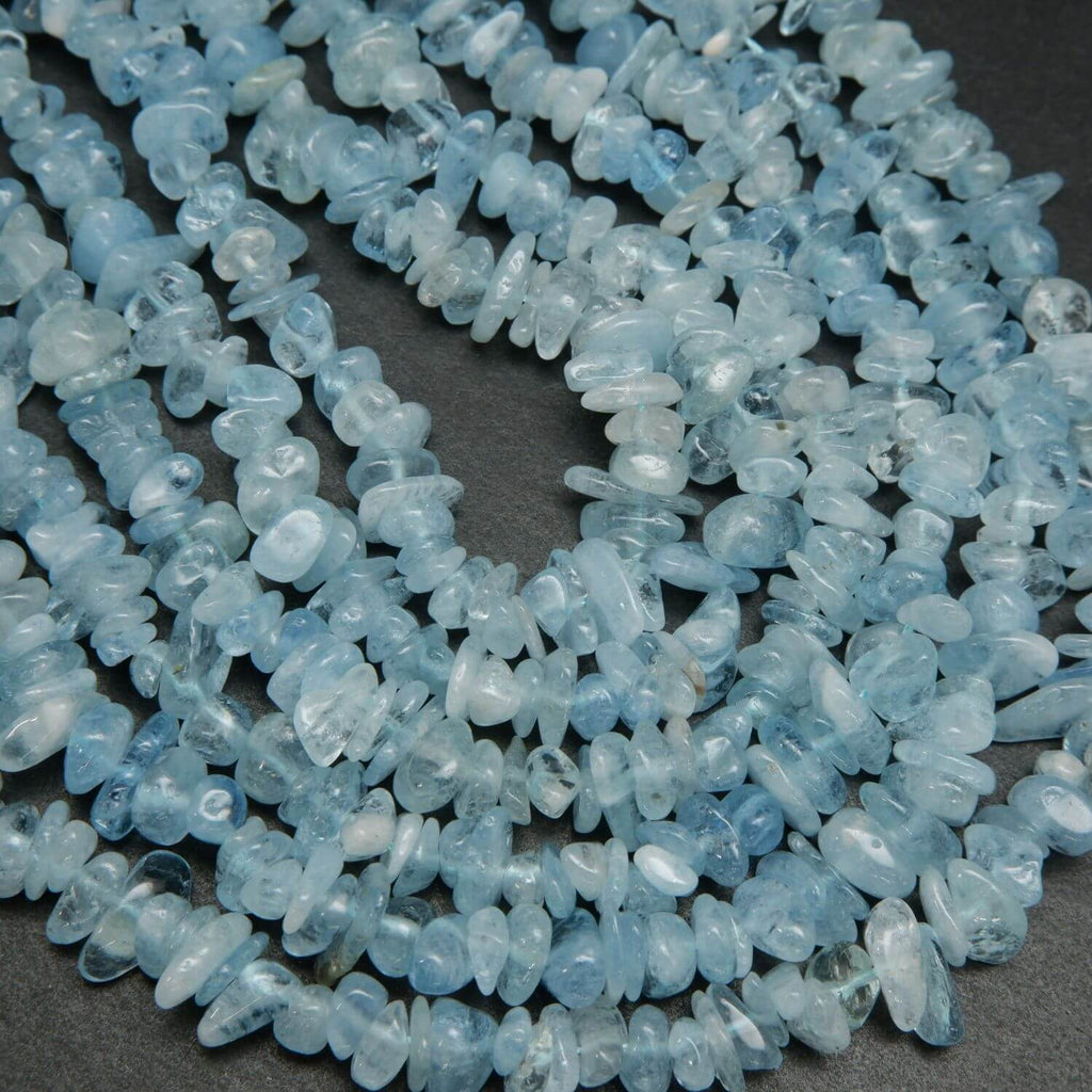 Aquamarine · Smooth · Chips · 7mm, Bead, Tejas Beads