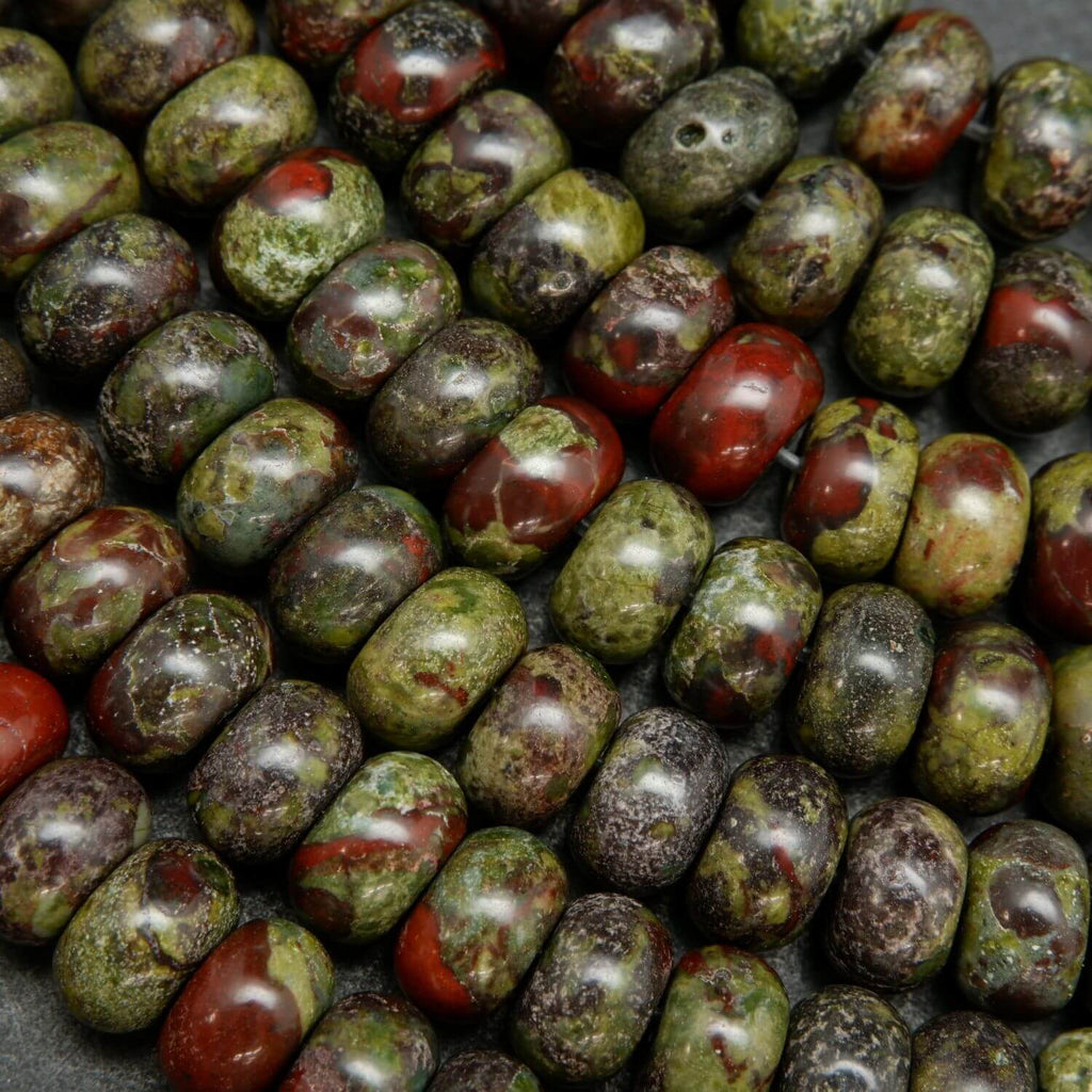 Dragon's Blood Jasper Rondelle Beads.