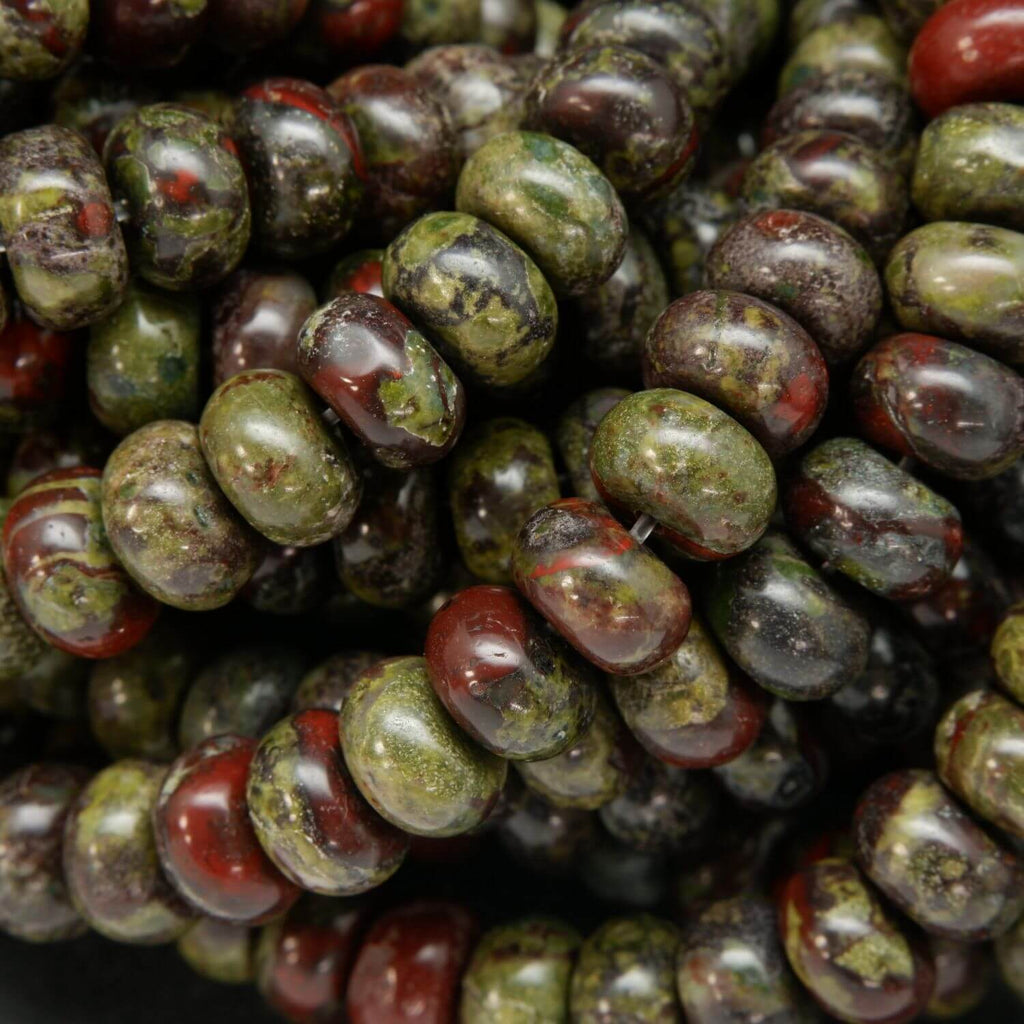 Dragon's Blood Jasper Rondelle Beads.