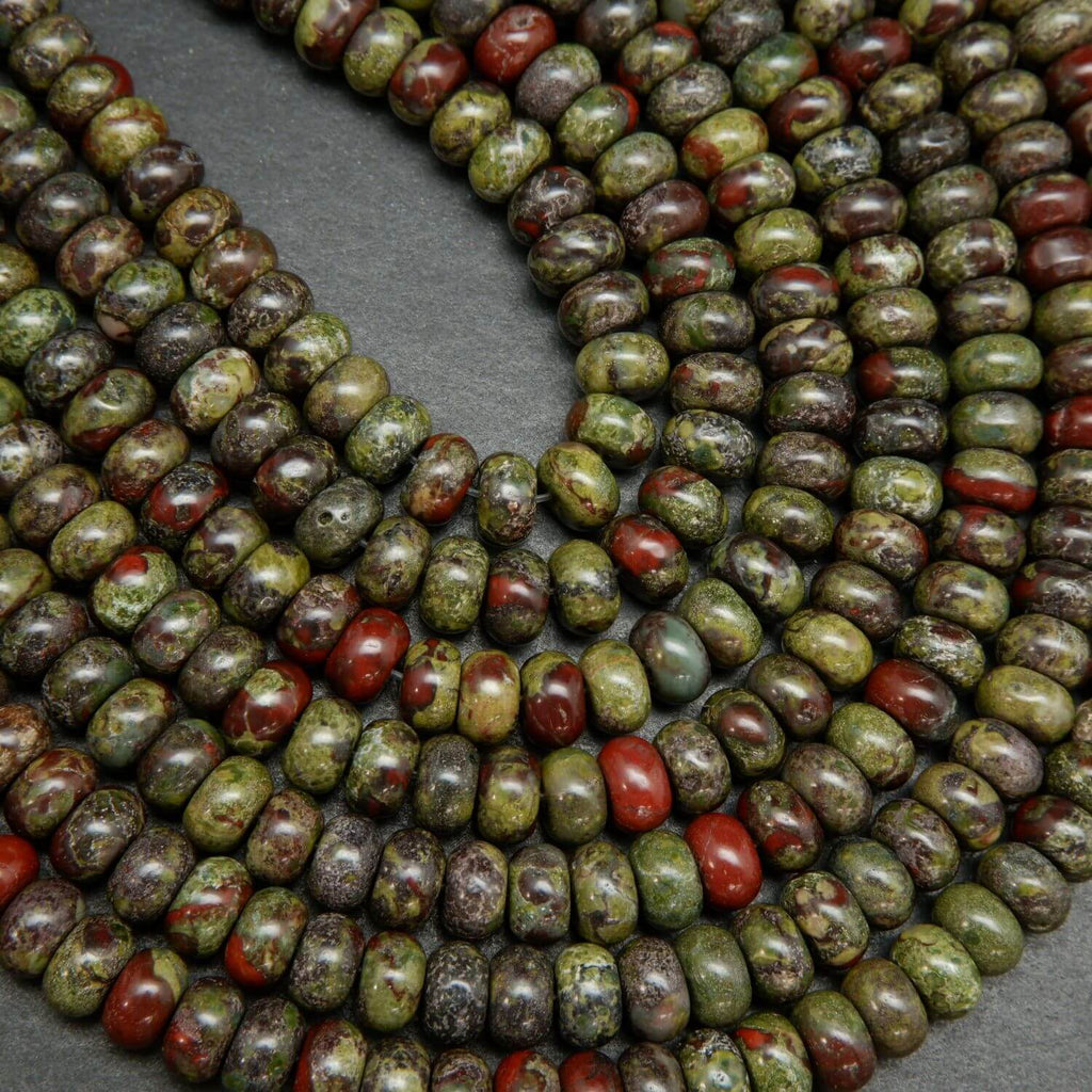 Dragon Blood Jasper Rondelle Beads.