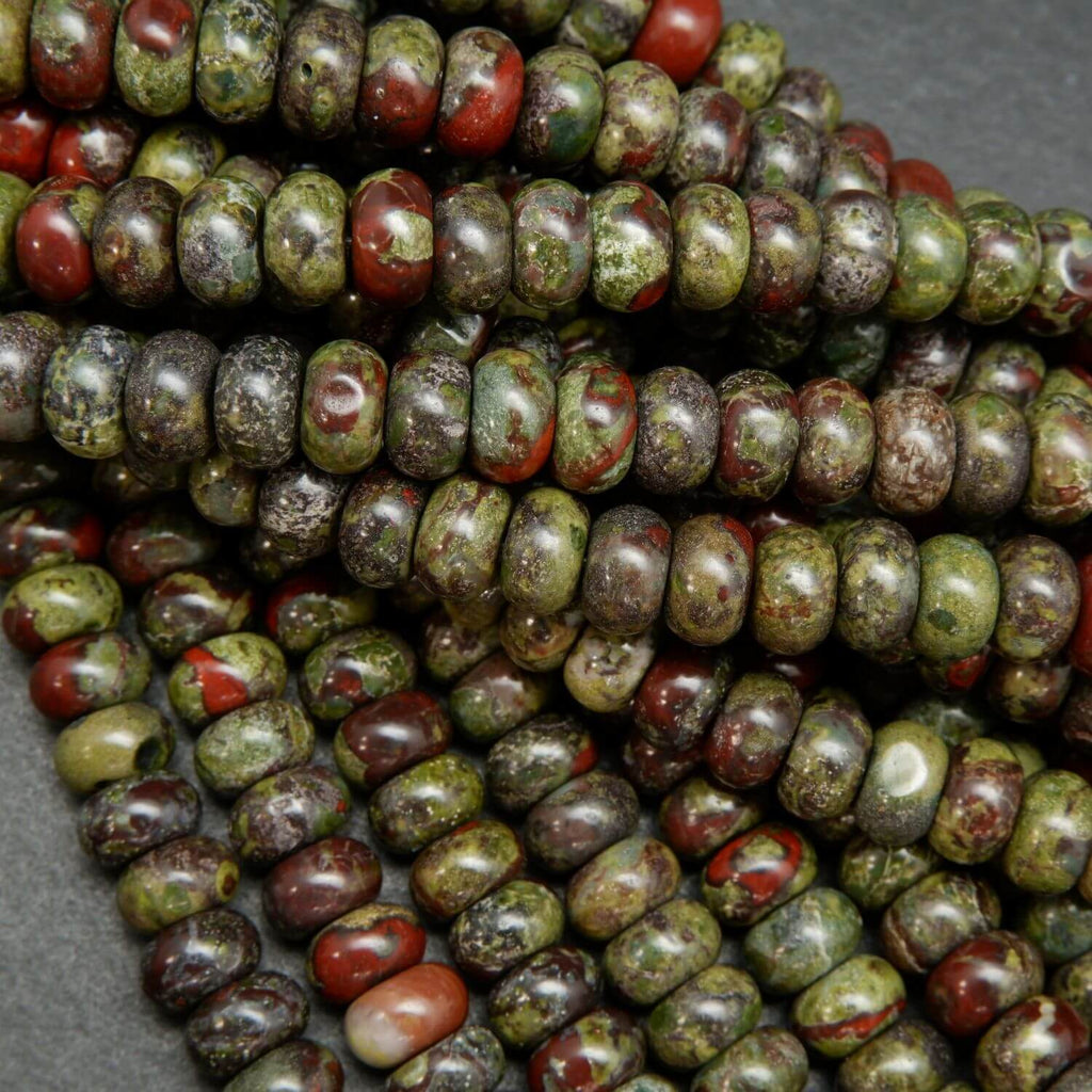 Dragon's Blood Jasper Rondelle Beads.