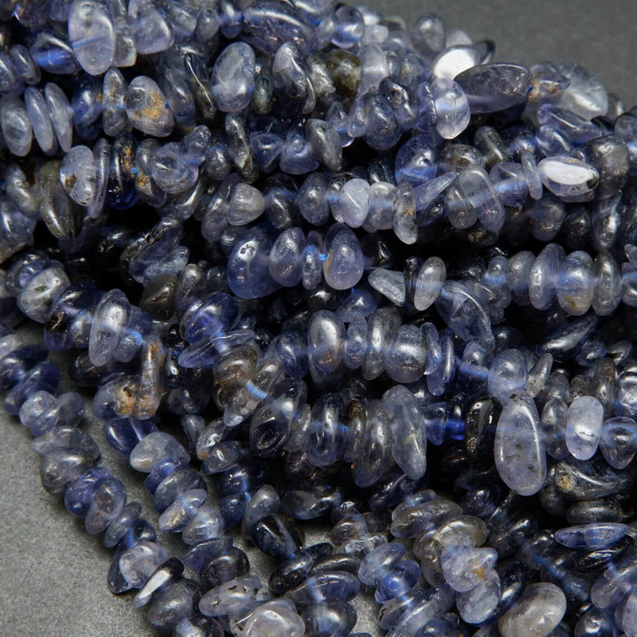 Smooth and Polished Iolite Chip Beads. Loose Beads For Jewelry Making.